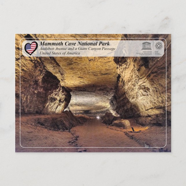 Postal UNESCO WHS - Parque nacional de las Cuevas Mammoth (Anverso)