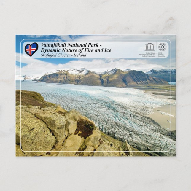 Postal UNESCO WHS - Parque nacional de Vatnajökull (Anverso)