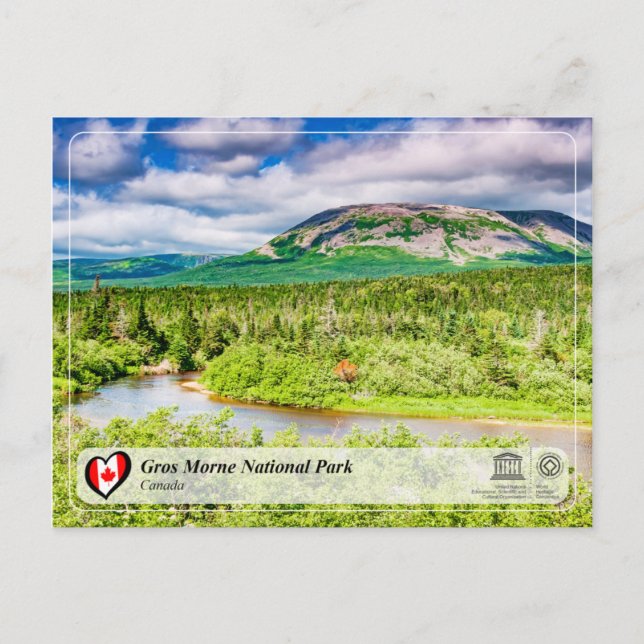 Postal UNESCO WHS - Parque nacional Gros Morne (Anverso)