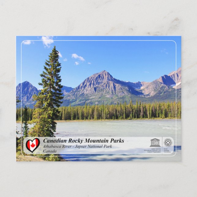Postal UNESCO WHS - Parque nacional Jasper (Anverso)