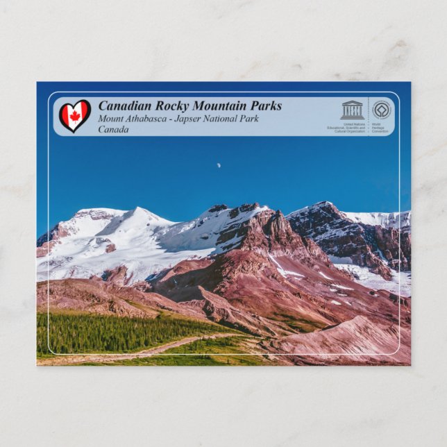 Postal UNESCO WHS - Parque nacional Jasper (Anverso)
