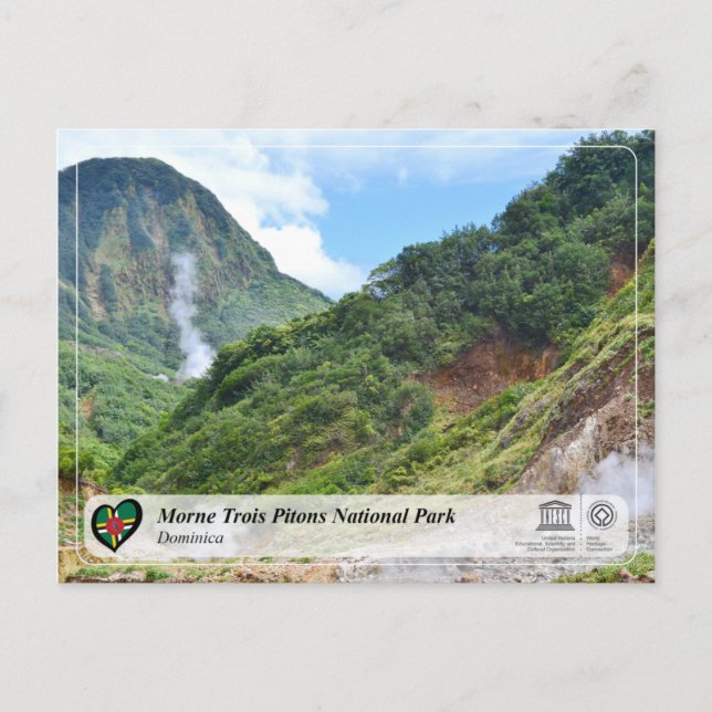 Postal UNESCO WHS - Parque nacional Morne Trois Pitons (Anverso)