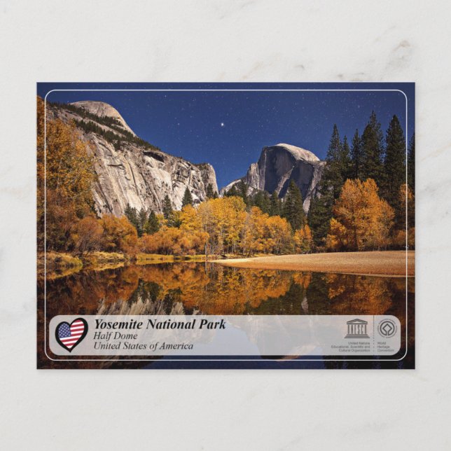 Postal UNESCO WHS - Parque Nacional Yosemite - Half Dome  (Anverso)