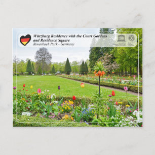 Postal UNESCO WHS - Residencia Würzburg y Parque Rosenbac