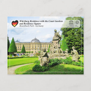 Postal UNESCO WHS - Residencia Würzburg y Parque Rosenbac