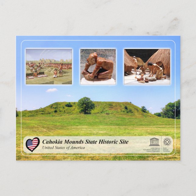 Postal UNESCO WHS - Sitio histórico del estado de Cahokia (Anverso)