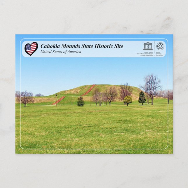 Postal UNESCO WHS - Sitio histórico del estado de Cahokia (Anverso)