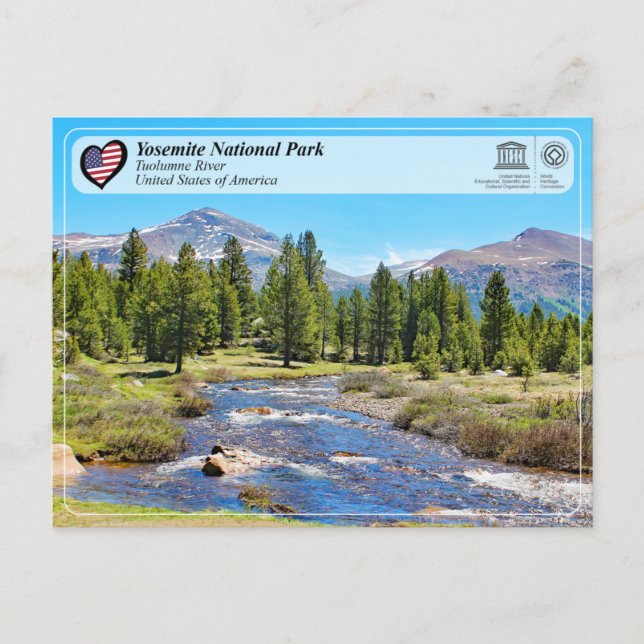 Postal UNESCO WHS - Yosemite NP - Tuolumne River Postcard (Anverso)
