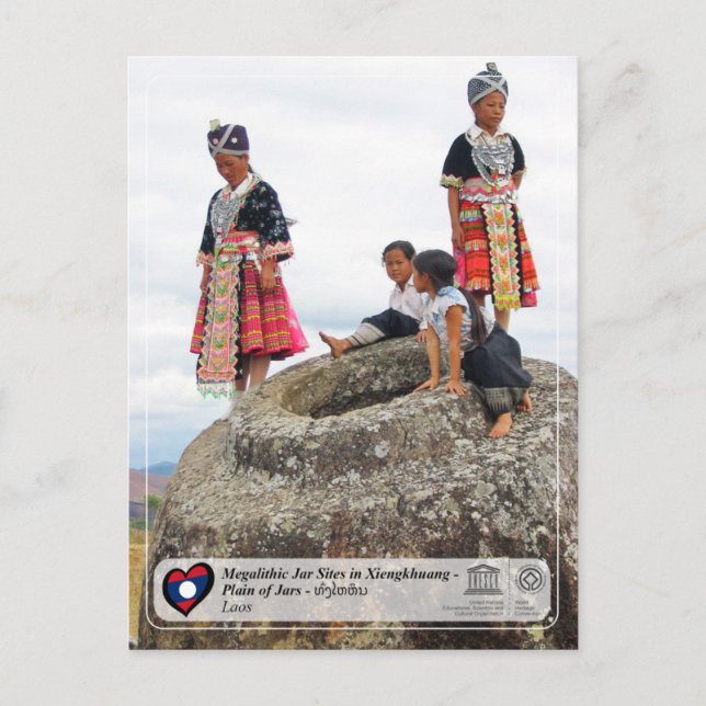 Postal UNESCO - Xiengkhuang - Llanura de Jarras - ທົ່ງໄຫຫ (Anverso)