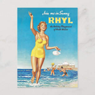 Postal Únete a mí en la soleada Rhyl