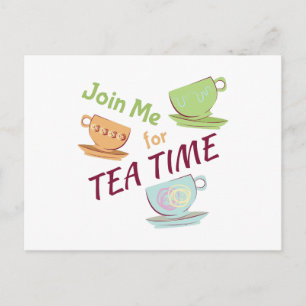 Postal Únete a mí por el té