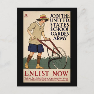 Postal Únete al Ejército del Jardín Escolar de Estados Un