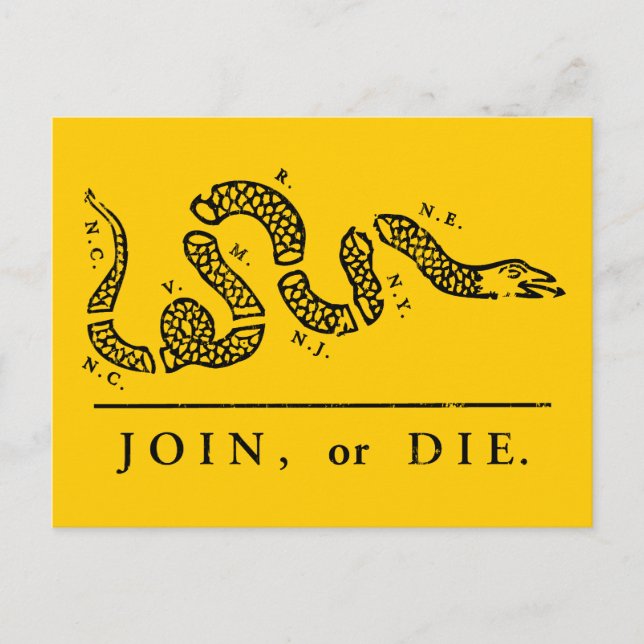 Postal Únete o muere - Libertario (Anverso)