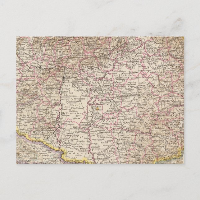 Postal Ungarn, Hungría Atlas Map (Anverso)