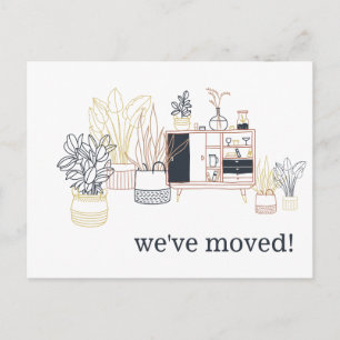 Postal Únicas Plantas de Interior Boho Nos hemos mudado N