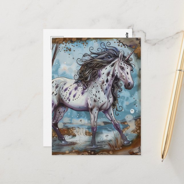 Postal Unicorn Appaloosa (Anverso/Reverso In Situ)
