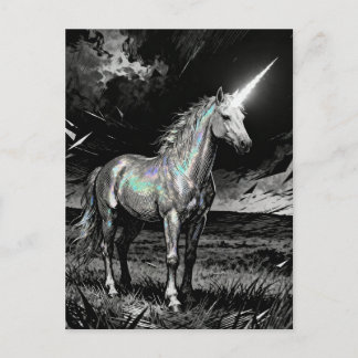 Postal Unicorn Black and White