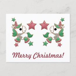 Postal Unicorn Gingerbread cocina "¡Feliz Navidad!"