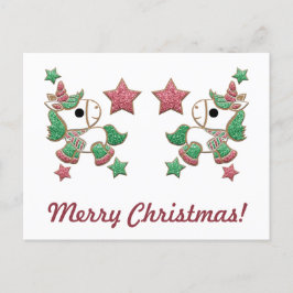 Postal Unicorn Gingerbread cocina "¡Feliz Navidad!"