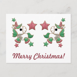 Postal Unicorn Gingerbread cocina "¡Feliz Navidad!"