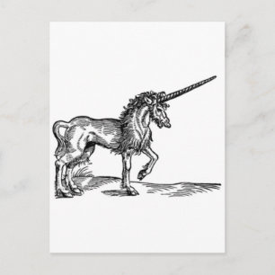 Postal UNICORN impresión vintage c. 1551