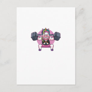 Postal Unicorn Levantamiento de Pesas Sentadillas Fitness