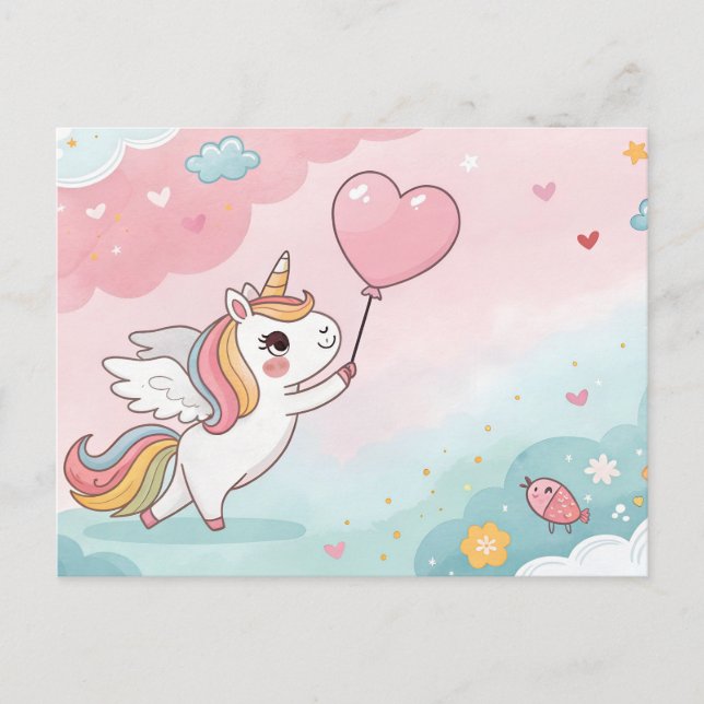 Postal Unicorn Magical Heart Day (Anverso)