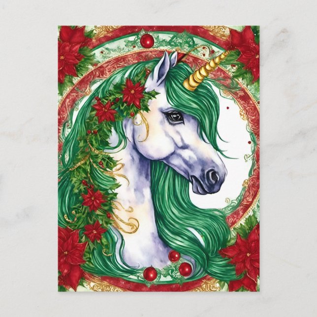 Postal Unicorn navidades (Anverso)