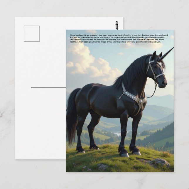 Postal Unicornio Afortunado (Anverso / Reverso)