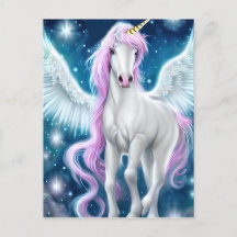 Unicornio alado con pelo rosado
