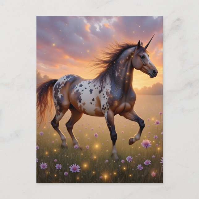 Postal unicornio Appaloosa (Anverso)