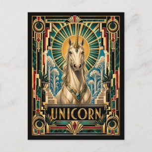 Postal Unicornio, Art Deco Mitológico