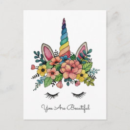 Postal Unicornio azota Con Horno Arcoiris