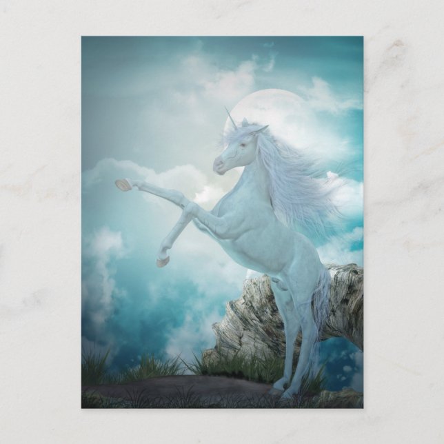 Postal unicornio azul (Anverso)