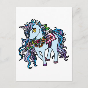 Postal Unicornio azul