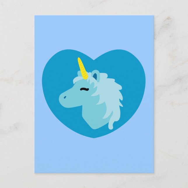 Postal Unicornio azul (Anverso)