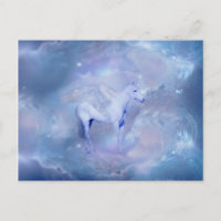 Unicornio azul con fantasía de alas