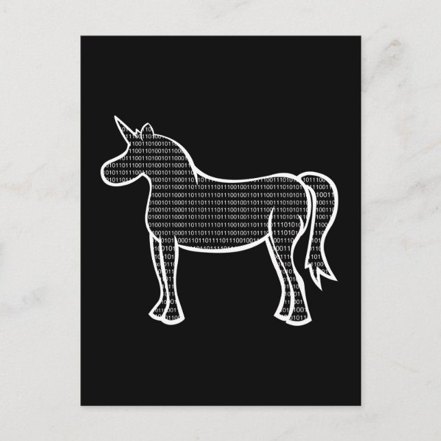 Postal Unicornio binario (Anverso)