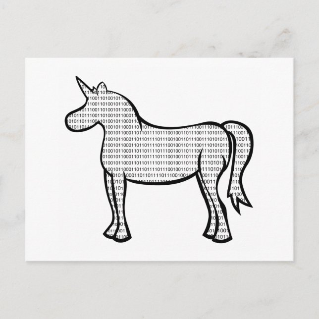 Postal Unicornio binario (Anverso)