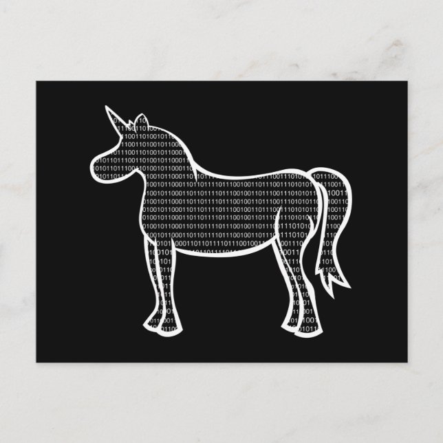 Postal Unicornio binario (Anverso)