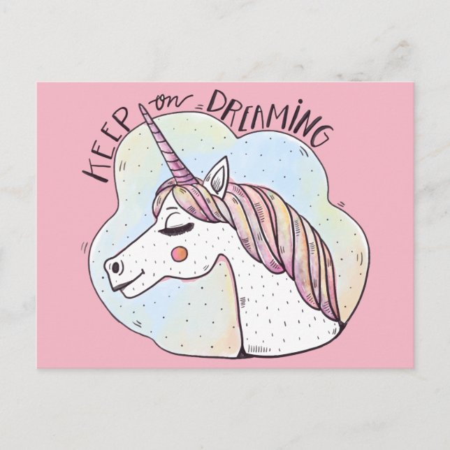 Postal Unicornio Caprichoso Soñador (Anverso)