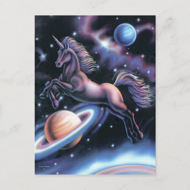 Postal Unicornio celeste (Anverso)