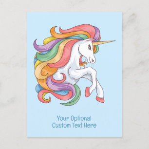 Postal Unicornio color texto personalizado