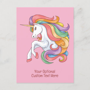 Postal Unicornio color texto personalizado