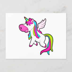 Postal Unicornio con alas