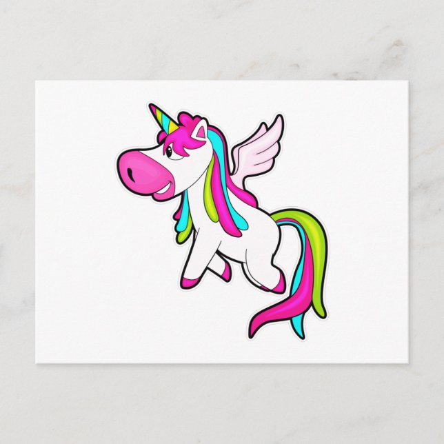Postal Unicornio con alas (Anverso)