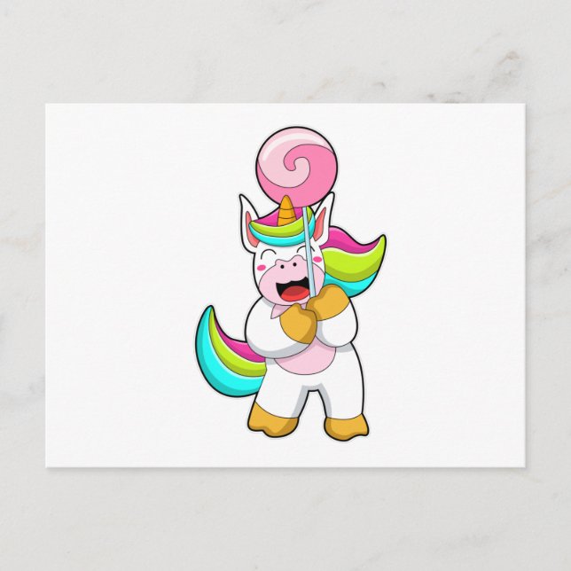 Postal Unicornio con chupete (Anverso)