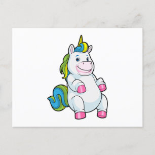 Postal Unicornio con gran barriga