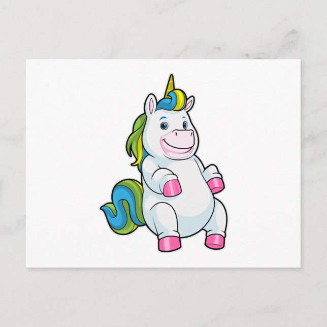 Postal Unicornio con gran barriga (Anverso)