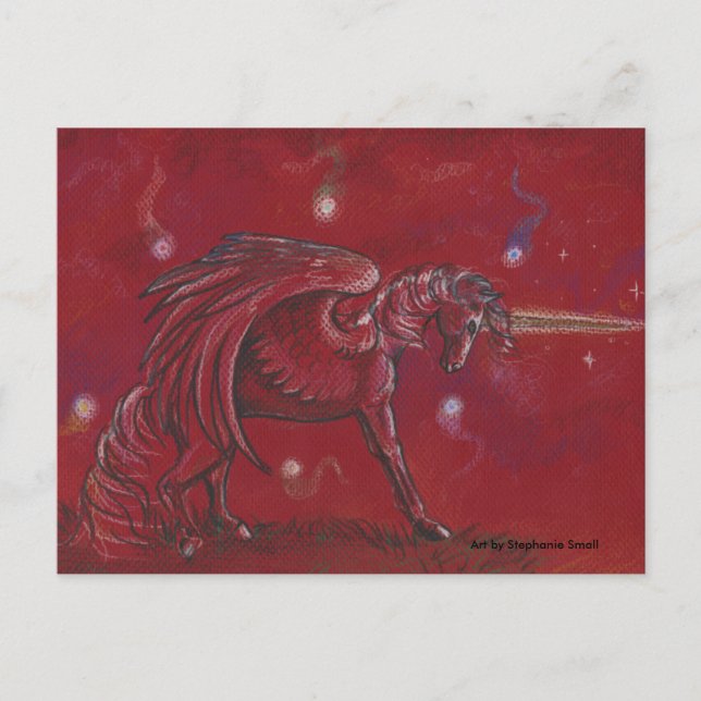 Postal Unicornio con Orbs (Anverso)